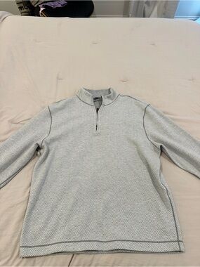 Daniel Cremieux Light Gray Zip-Front Sweater